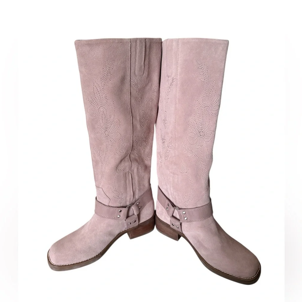 NWOT Classy Pink Soft Suede Knee-High Lucky Brand Women's Boots-Size 5.5 Boho